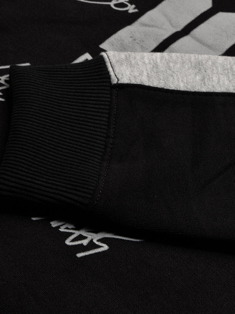 Louis Vicaci Fleece Tracksuit For Kids-Black with Grey-BR868