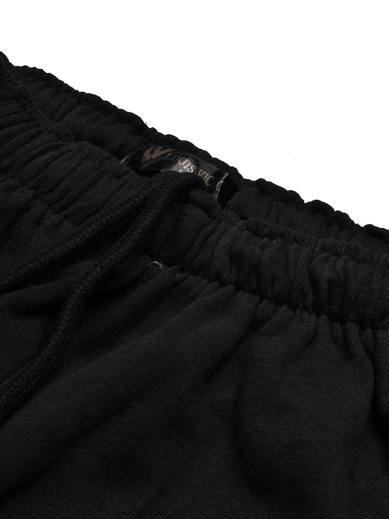 Louis Vicaci Fleece Tracksuit For Kids-Black with Grey-BR868
