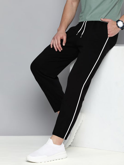 Louis Vicaci Fleece Trouser Pant For Men-Black with White Piping-BR869