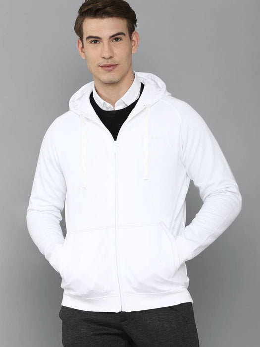 Louis Vicaci Fleece Raglan Sleeve Zipper Hoodie For Men-White-BR999