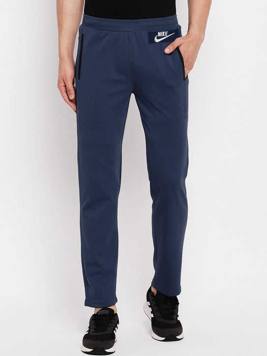 NK Fleece Straight Fit Trouser For Men-Navy-BR1014