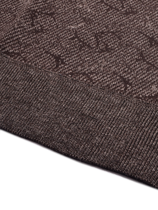 Louis Vicaci Full Sleeve Wool Sweater For Men-Brown Melange-BR1068