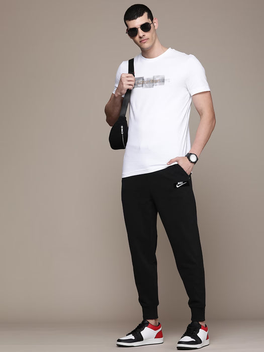 NK Terry Fleece Slim Fit Jogger Trouser For Men-Black-BR1085