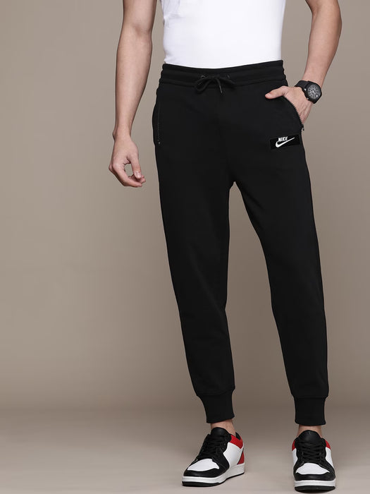 NK Terry Fleece Slim Fit Jogger Trouser For Men-Black-BR1085