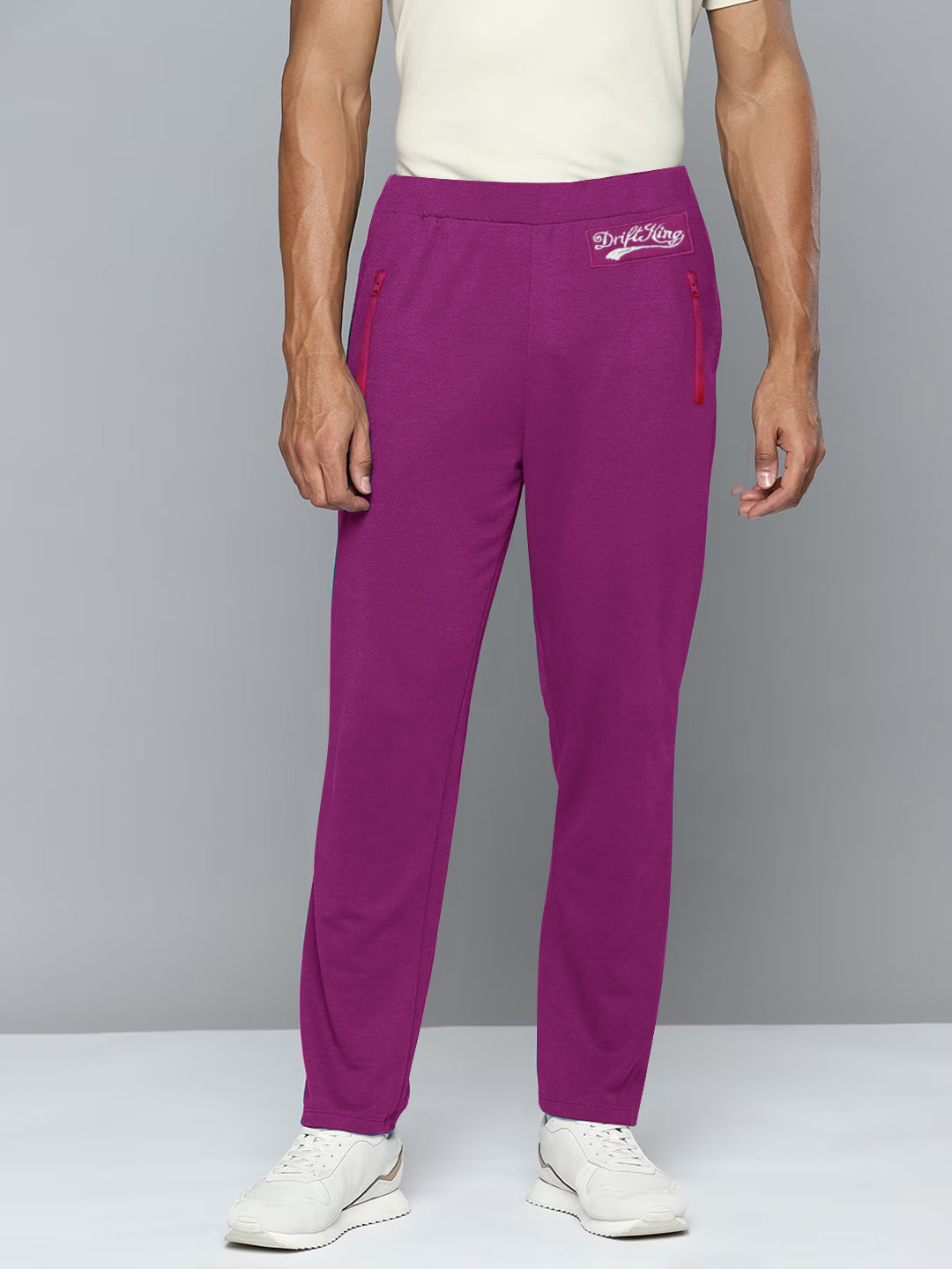 Drift King Regular Fit Heavy Fleece Jogger Trouser For Men-Dark Magenta-BR1108