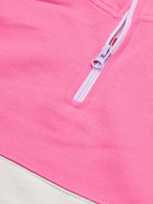 16Sixty Fleece Zipper Tracksuit For Men-Pink with White Panels-BR873