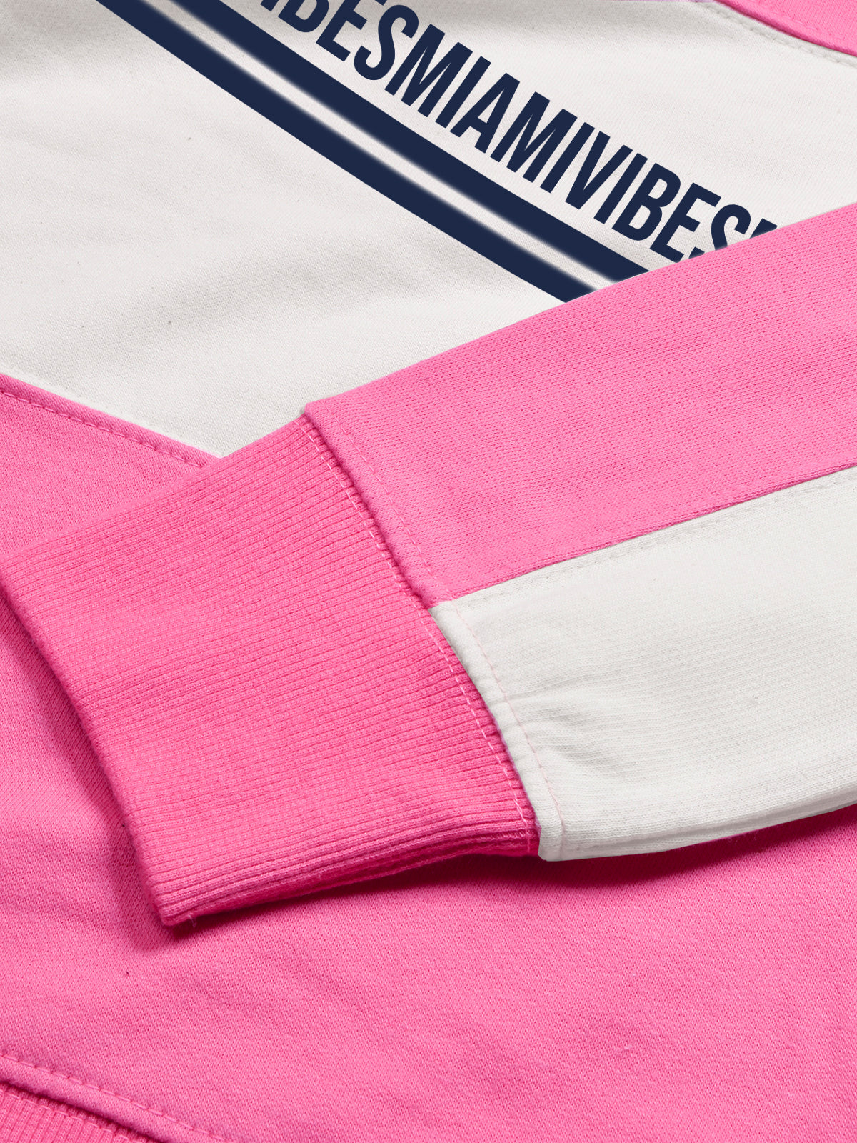 16Sixty Fleece Zipper Tracksuit For Women-Pink with White Panels-BE2141/BR14254