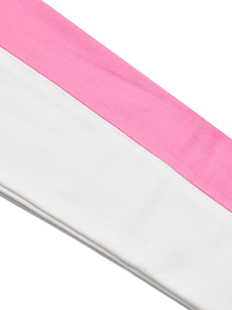16Sixty Fleece Zipper Tracksuit For Women-Pink with White Panels-BE2141/BR14254