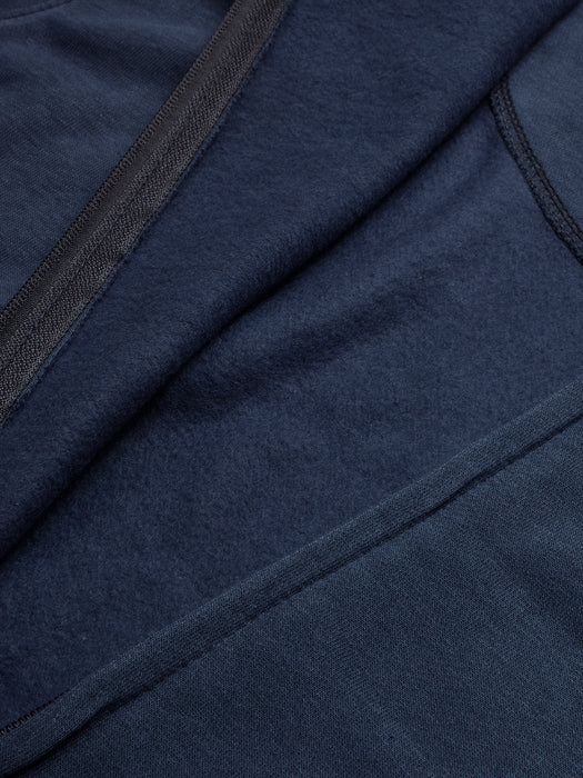 Louis Vicaci Fleece Stylish Zipper Mock Neck For Men-Mid Navy-BR895