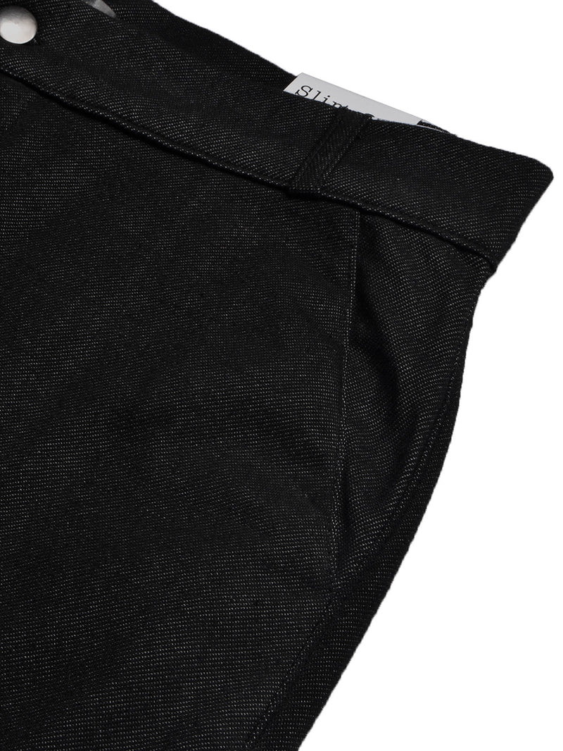Louis Vicaci Super Stretchy Slim Fit Interlock Denim For Men-Black with Noise-BR13036