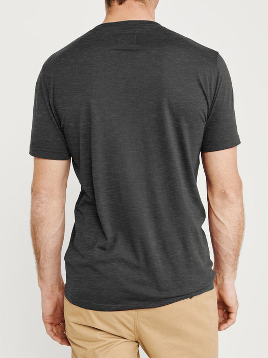 BH Single Jersey V Neck T-Shirt For Men-Charcoal Melange-BR13926