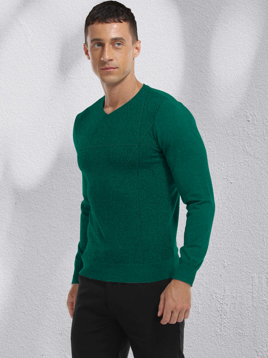Louis Vicaci Full Sleeve Wool Sweatshirt For Men-Dark Green-BR1035