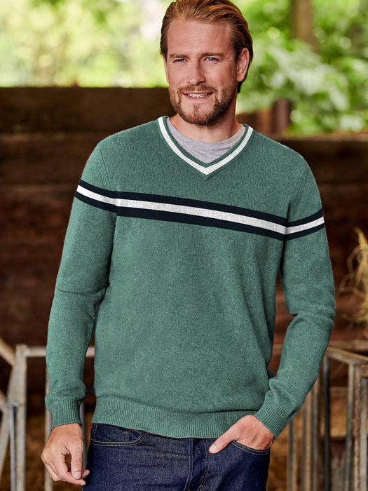 Louis Vicaci Full Sleeve Wool Sweater For Men-Slate Green-BR1038