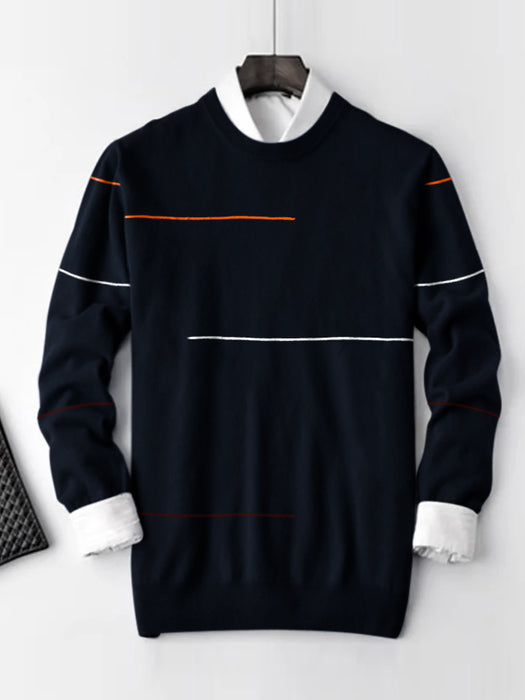 Louis Vicaci Full Sleeve Wool Sweatshirt For Men-Dark Navy-BR1041