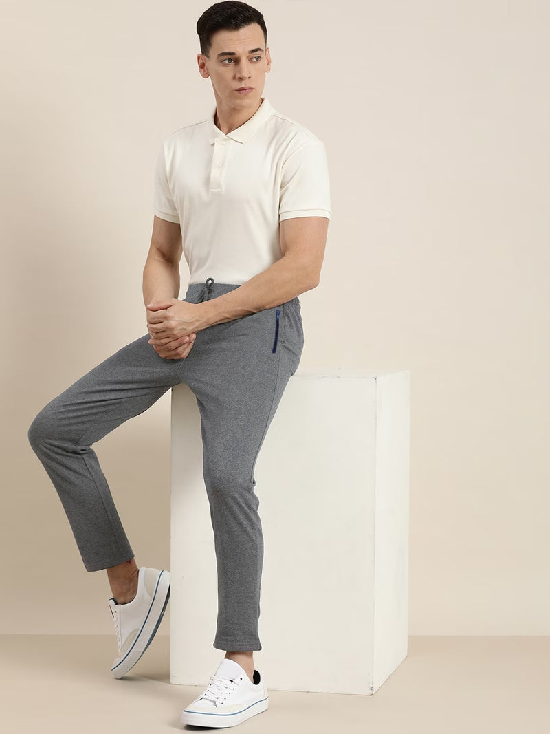Drift King Regular Fit Heavy Fleece Jogger Trouser For Men-Charcoal Melange-BR1104