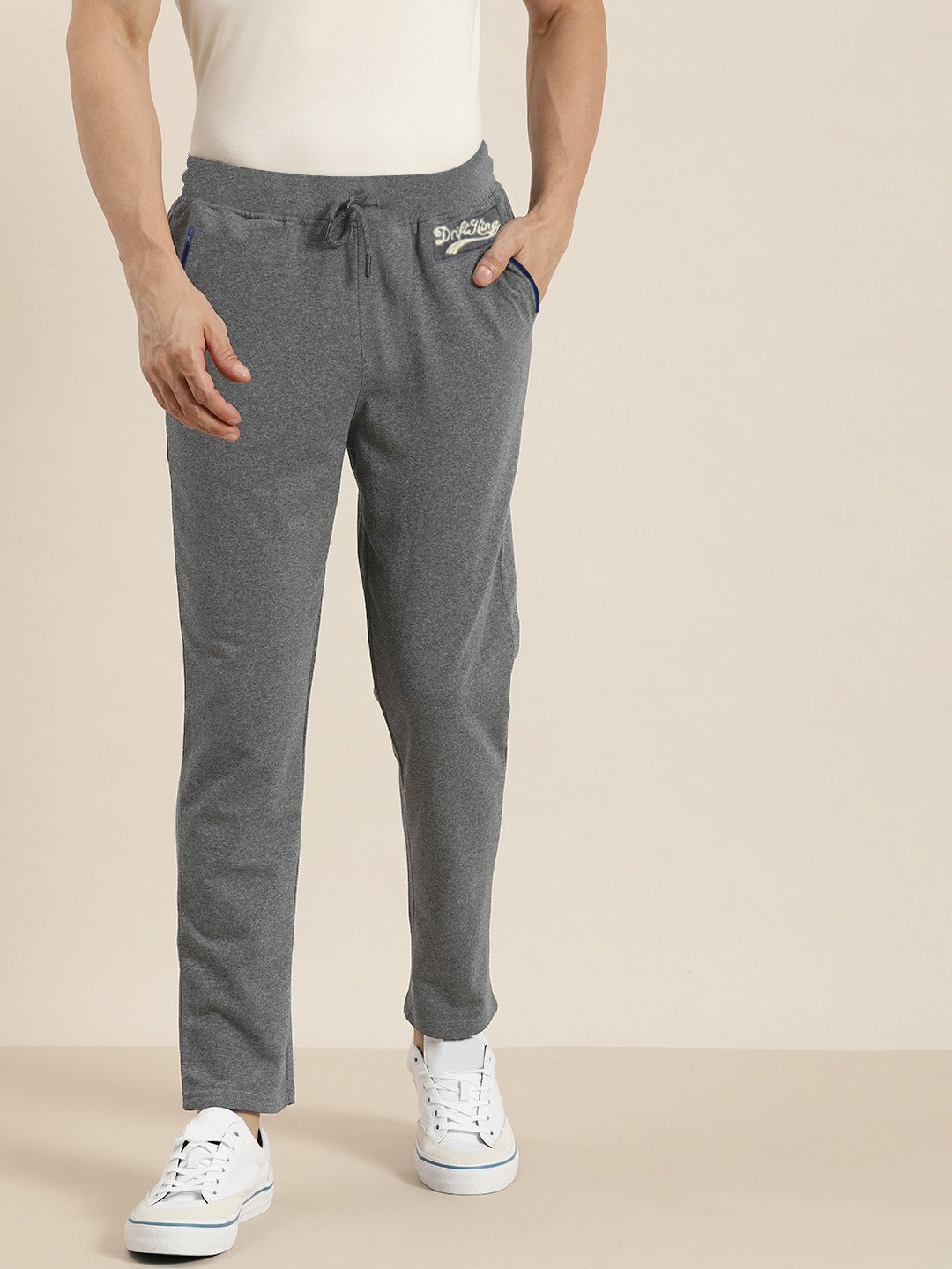 Drift King Regular Fit Heavy Fleece Jogger Trouser For Men-Charcoal Melange-BR1104
