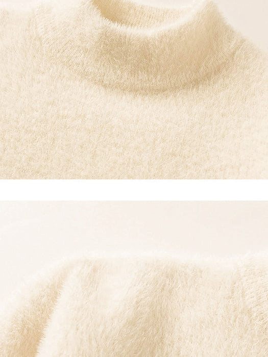 Louis Vicaci Turtle Neck Rabbit Wool Sweatshirt-Skin-BR1213