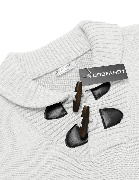 Coofandy Shawl Collar Wool Sweatshirt For Men-Smoke Grey-BR1220