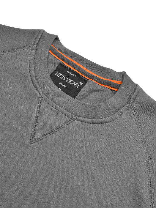 Louis Vicaci Fleece Raglan Sleeve Sweatshirt For Men-Dark Grey-BR855