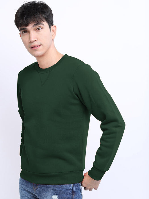 Louis Vicaci Fleece Sweatshirt For Men-Dark Green-BR857