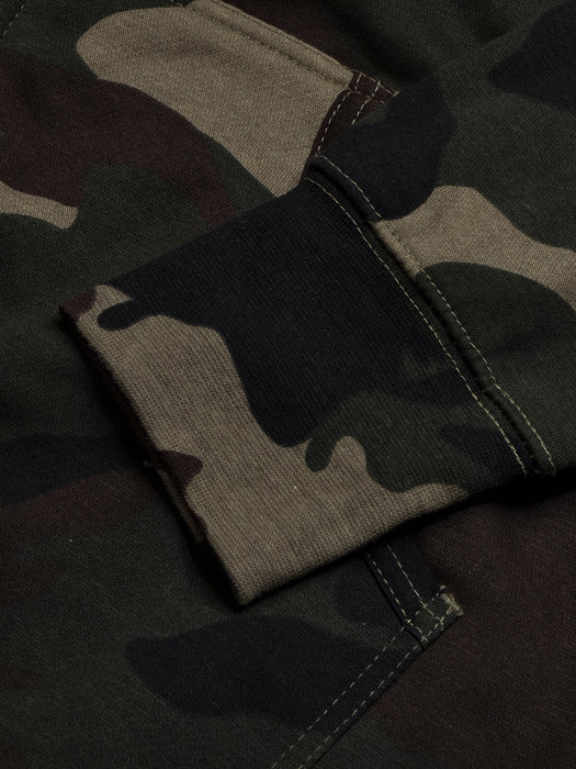 Louis Vicaci Fleece Raglan Sleeve Zipper Hoodie For Men-Camouflage-BR985
