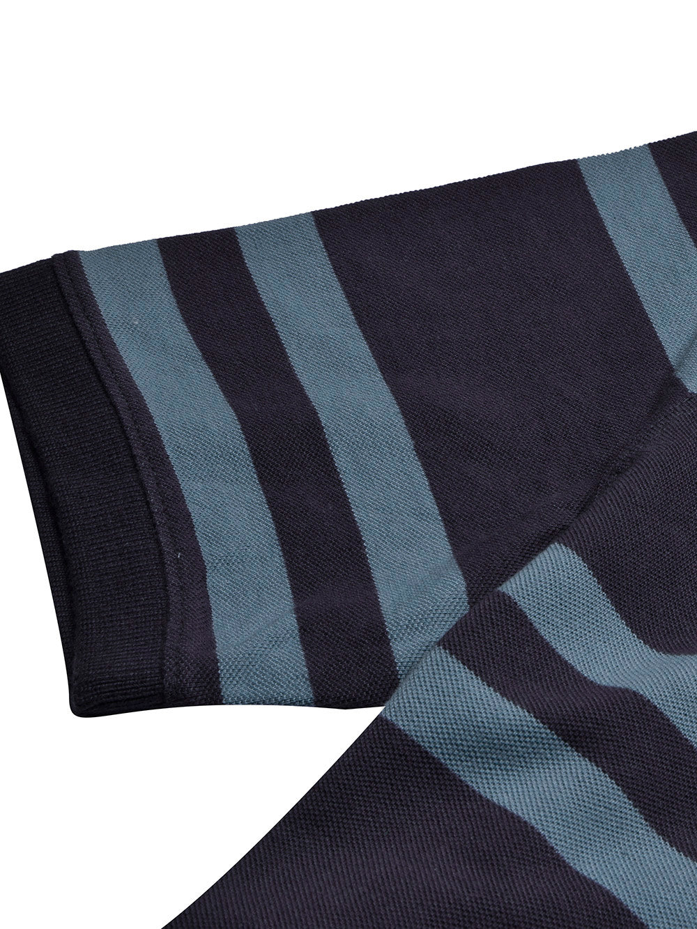 Banana Republic Short Sleeve P.Q Polo Shirt For Men-Indigo with Blond Blue Stripe-BR13133