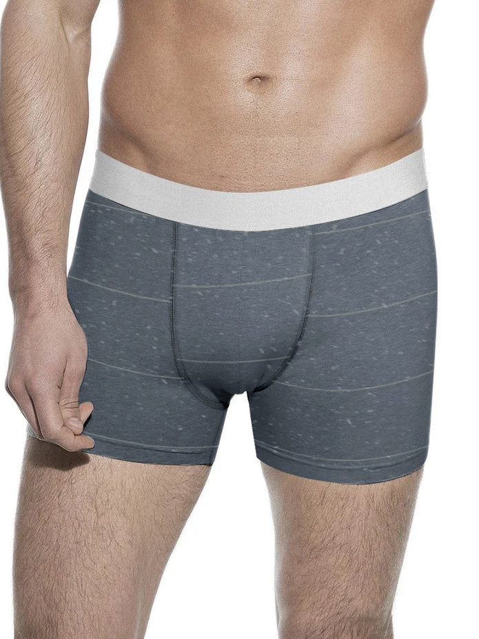 Bass Boxer Shorts For Men-Navy Melange with Stripe-RT888