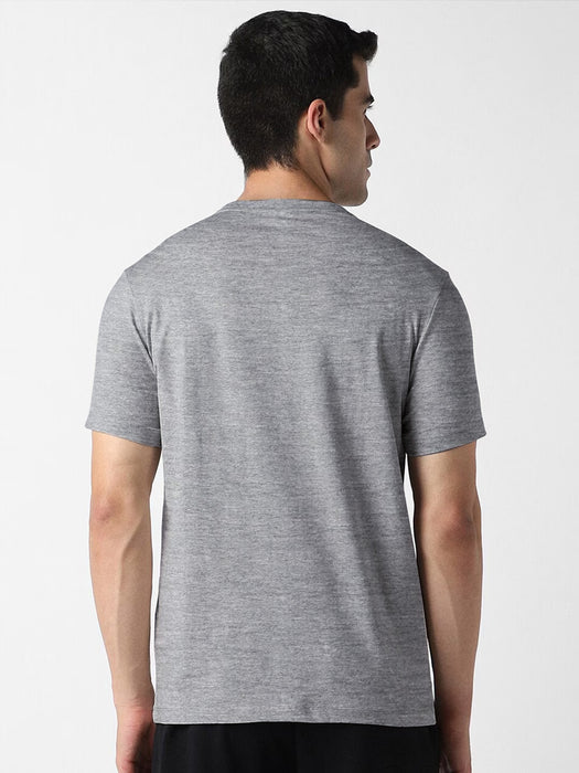Beverly Hills Crew Neck Half Sleeve Tee Shirt For Men-Grey Melange-BR13211