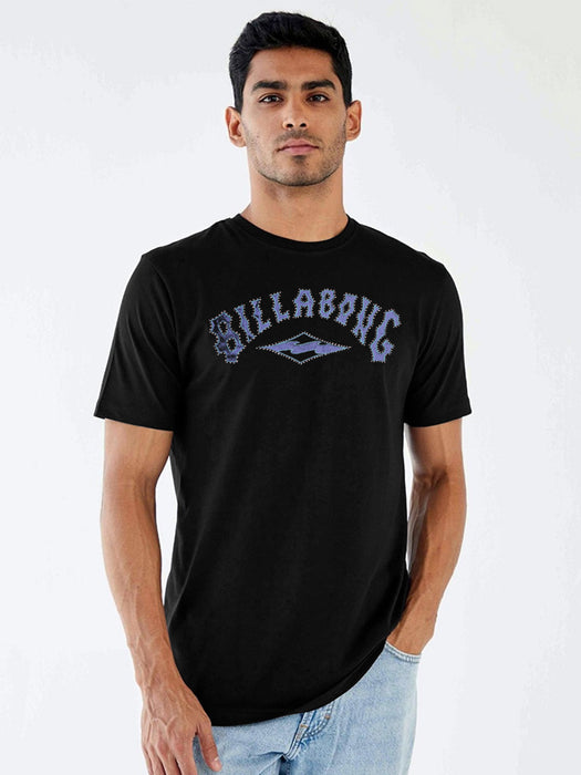 Bilabong Single Jersey Crew Neck Tee Shirt For Men-Black with Print-BR13296