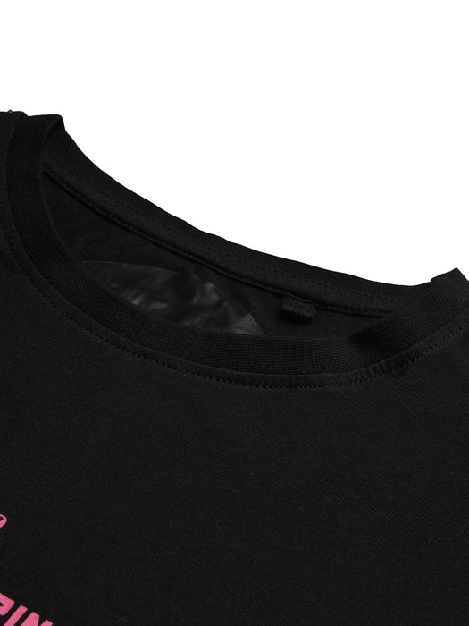 Bilabong Single Jersey Crew Neck Tee Shirt For Men-Black with Print-BR13298
