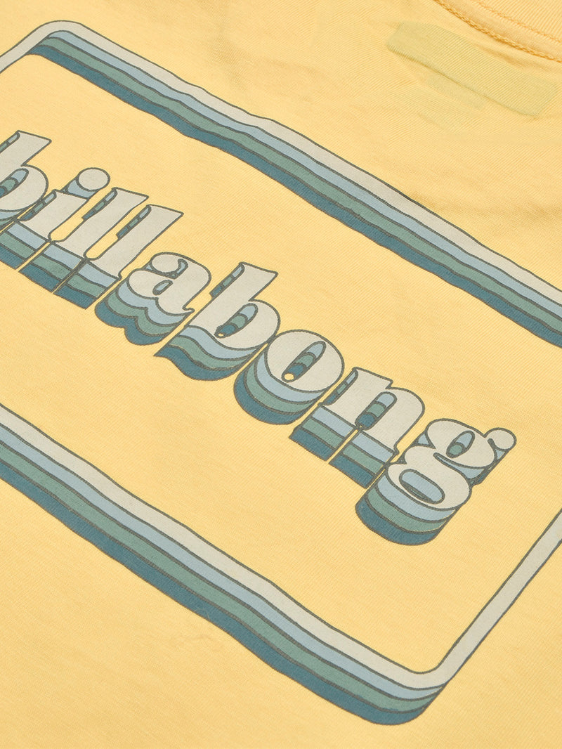 Bilabong Single Jersey Crew Neck Tee Shirt For Men-Yellow-BE13274