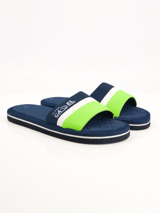 Black Camel Comfort Slide-Navy with Green-BR13943