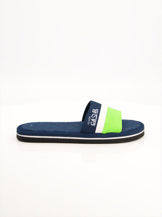 Black Camel Comfort Slide-Navy with Green-BR13943