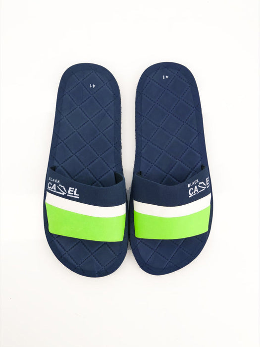 Black Camel Comfort Slide-Navy with Green-BR13943