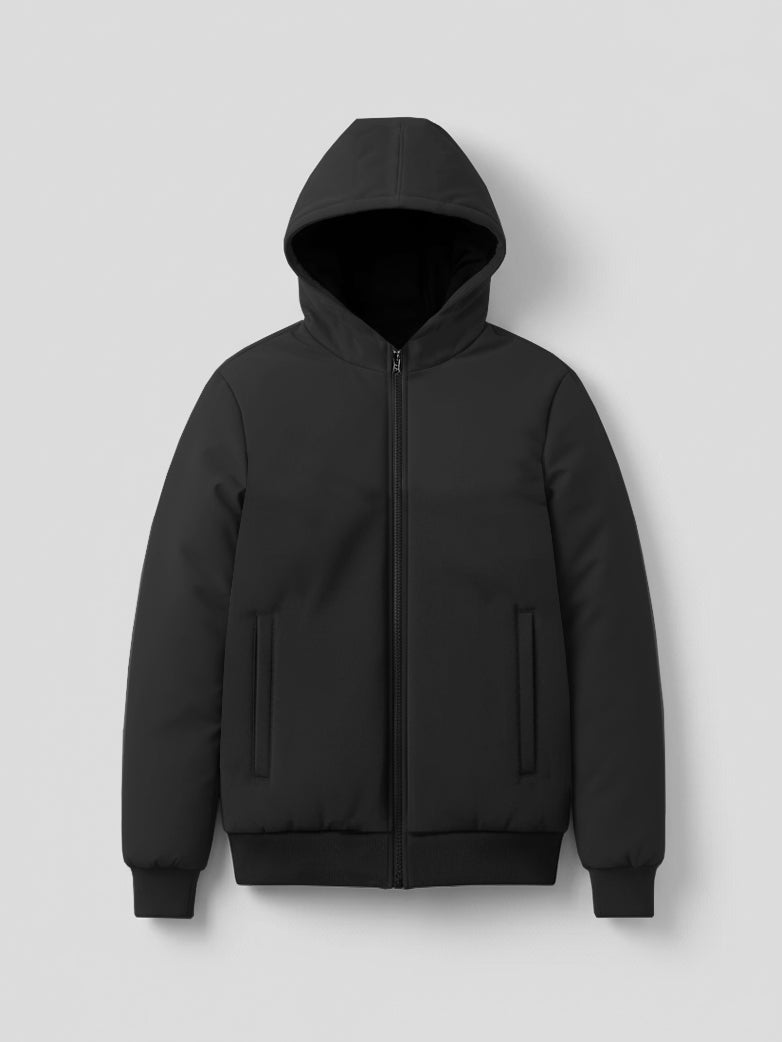 Stylish Winter Zipper Jacket For Men-Black-BRPH01
