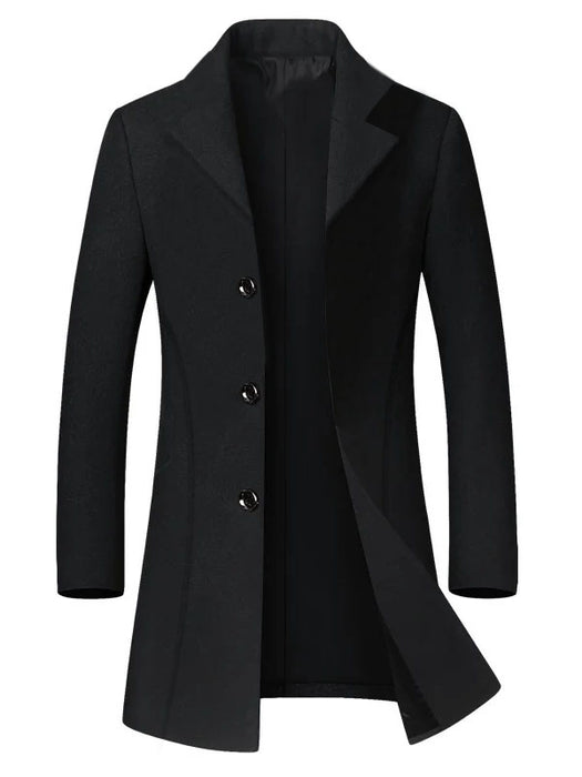 Blazer Personality Pocket Style Wool Coat For Men-Black-BR14294