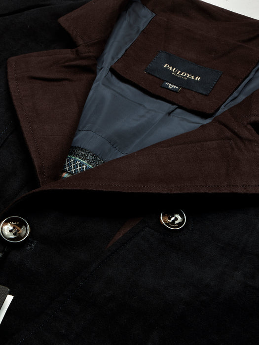 Pauldyar Stylish Suede Coat For Men-Black-BR1048