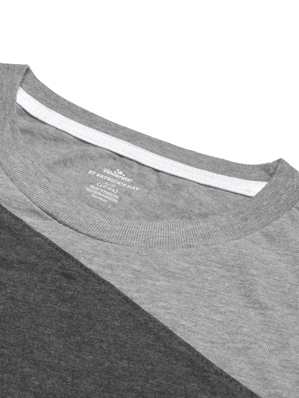Celebrate Tee Shirt For Men-Grey Melange & Charcoal Melange Panel-BR13213