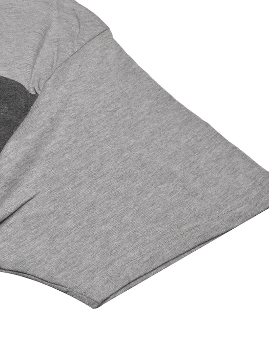 Celebrate Tee Shirt For Men-Grey Melange & Charcoal Melange Panel-BR13213
