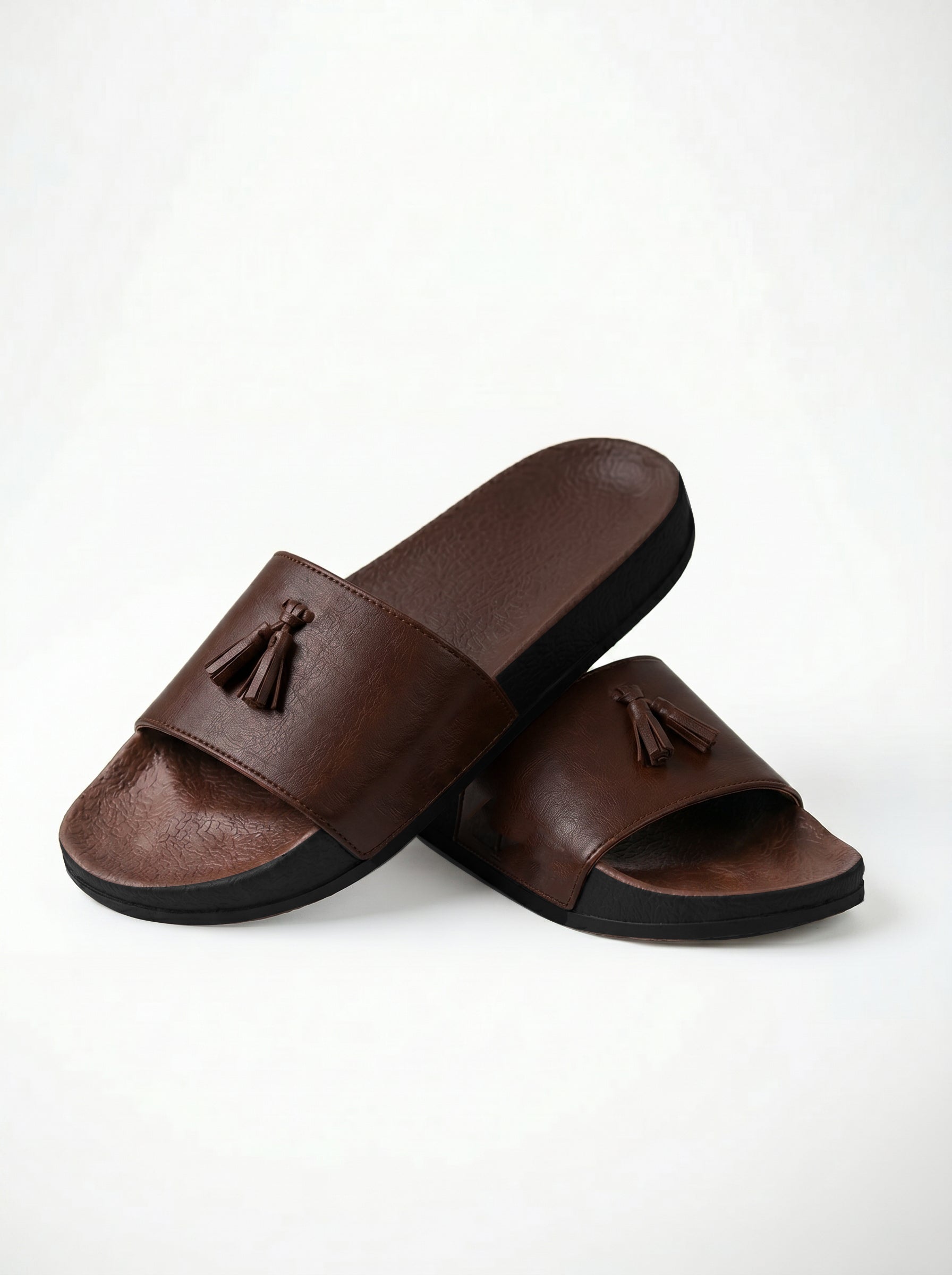 Men's Premium Flip Flop Fashion Tassel Style Slides-Brown-BE8200