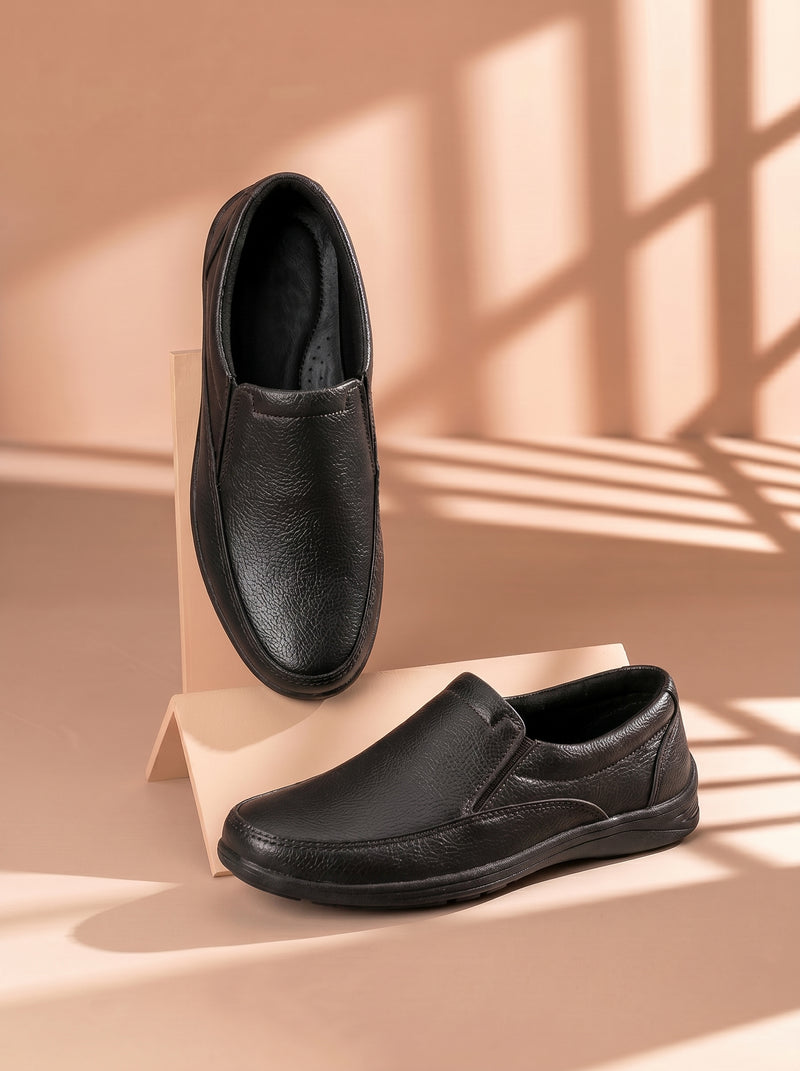 Men's Slip-On Comfortable Loafers-Black-BE0591