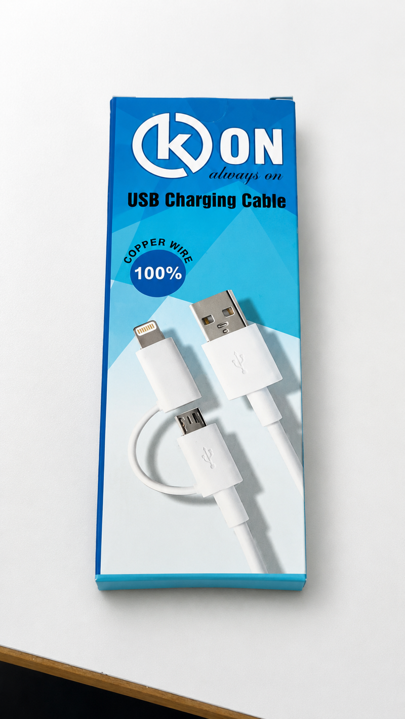 KON USB Charging Cable – 100% Copper Wire Fast Charging Cable