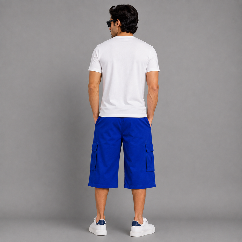 Men’s Royal Blue Cargo Shorts – Premium Casual Fit hs1
