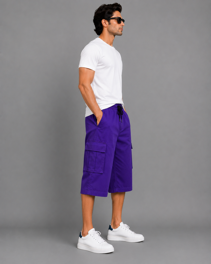 Men’s Purple Cargo Shorts – Stylish & Comfortable Casual Wear hu1234