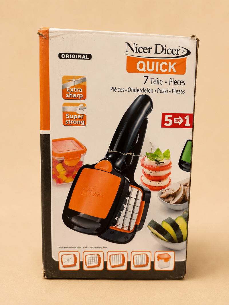 Nicer Dicer Quick 5-in-1 Vegetable Chopper & Slicer – 7 Piece Kitchen Set
