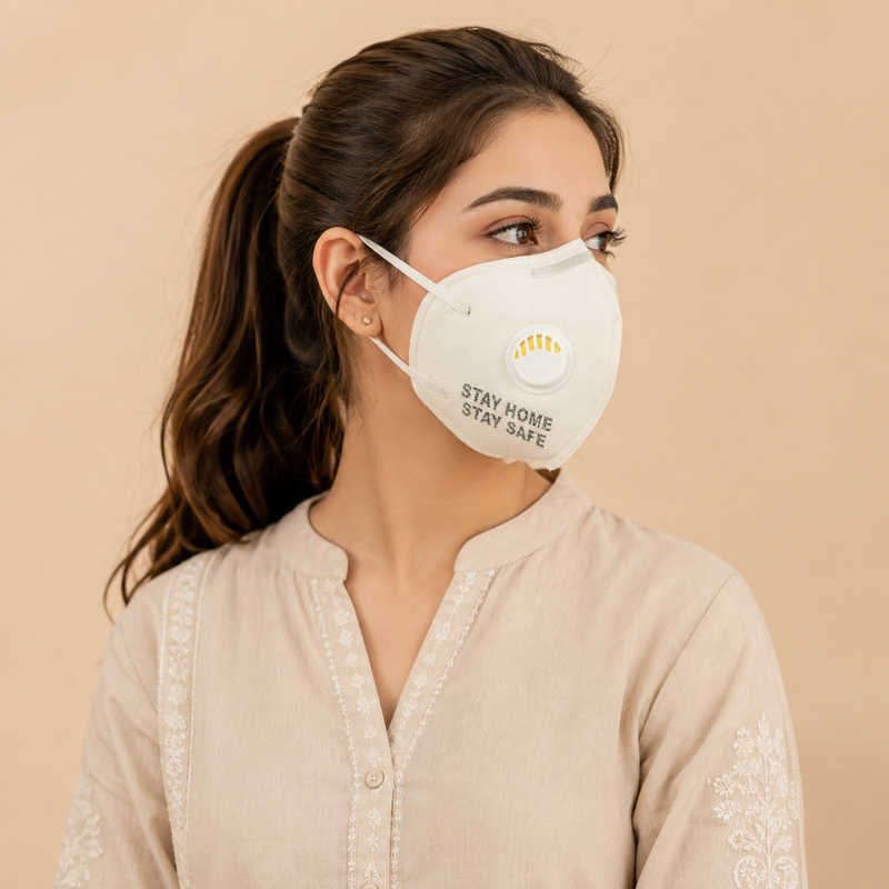 Title: Reusable Protective Face Mask with Breathing Valve – Stay Home Stay Safe