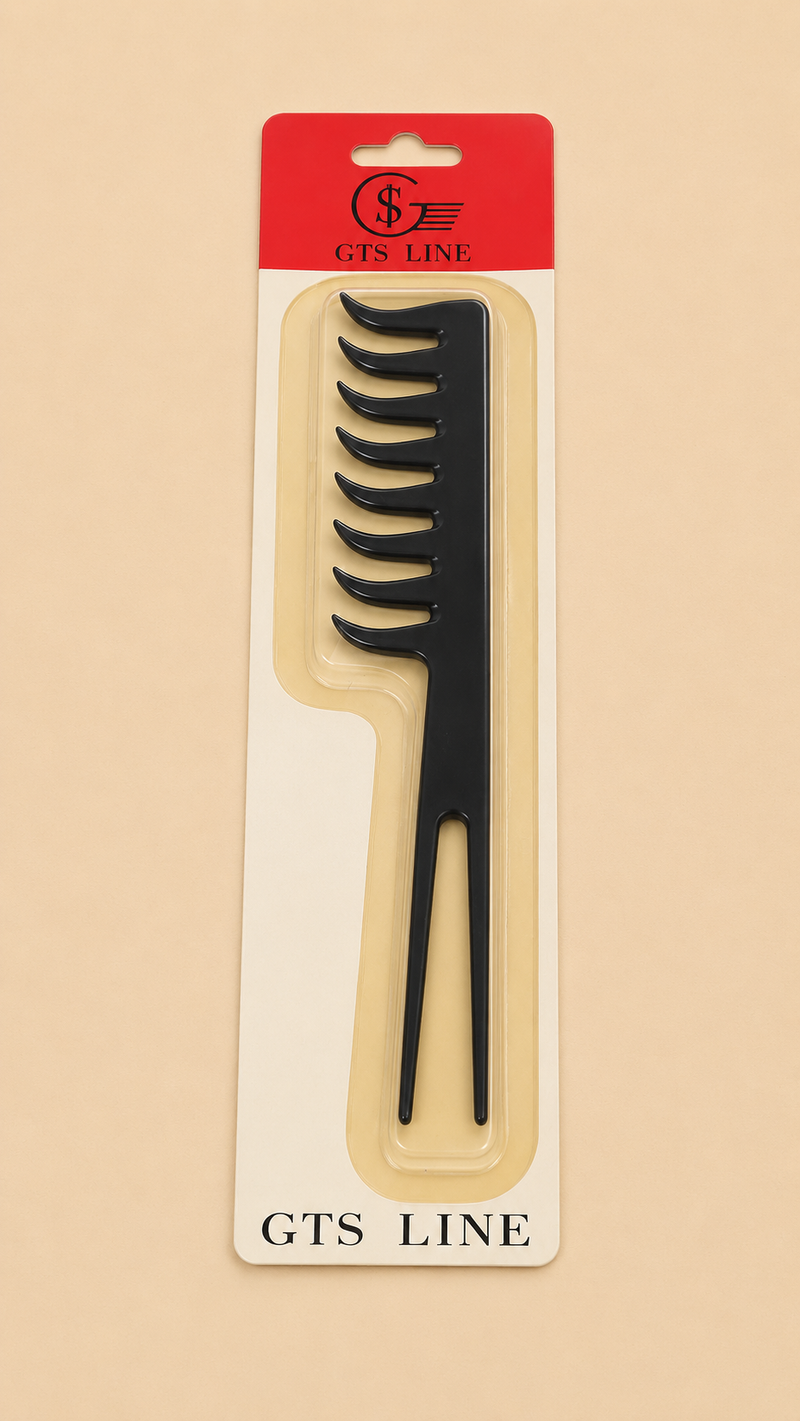 : Professional Wide Tooth Hair Styling Comb with Fork Handle