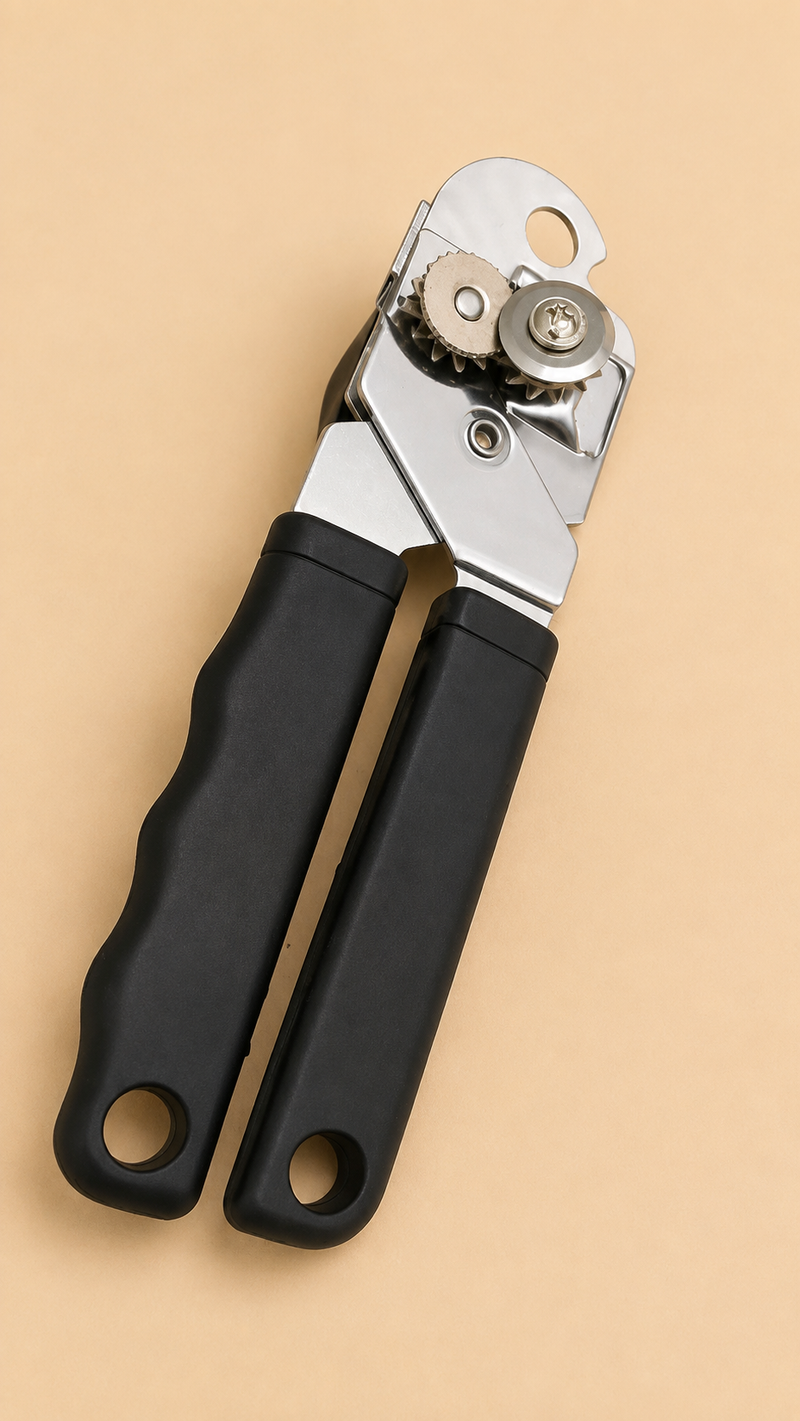 Title: Heavy Duty Manual Can Opener with Comfortable Grip Handles  Description: