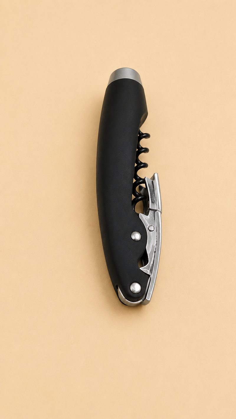 Multipurpose Waiter’s Corkscrew Bottle Opener with Foil Cutter