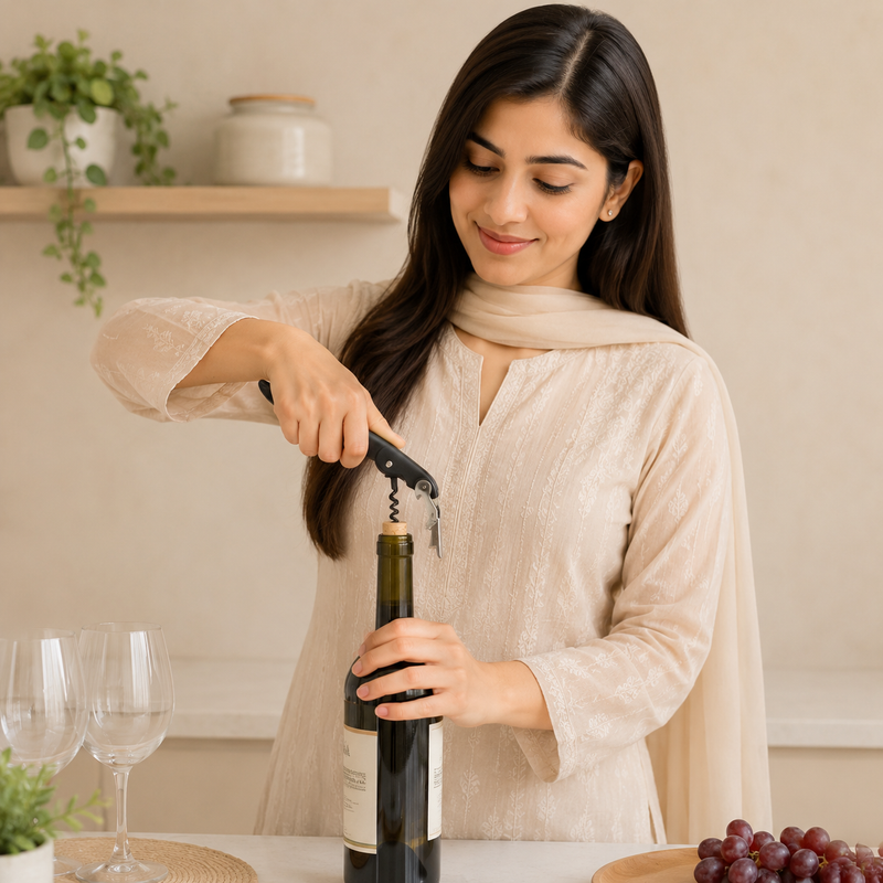 Multipurpose Waiter’s Corkscrew Bottle Opener with Foil Cutter